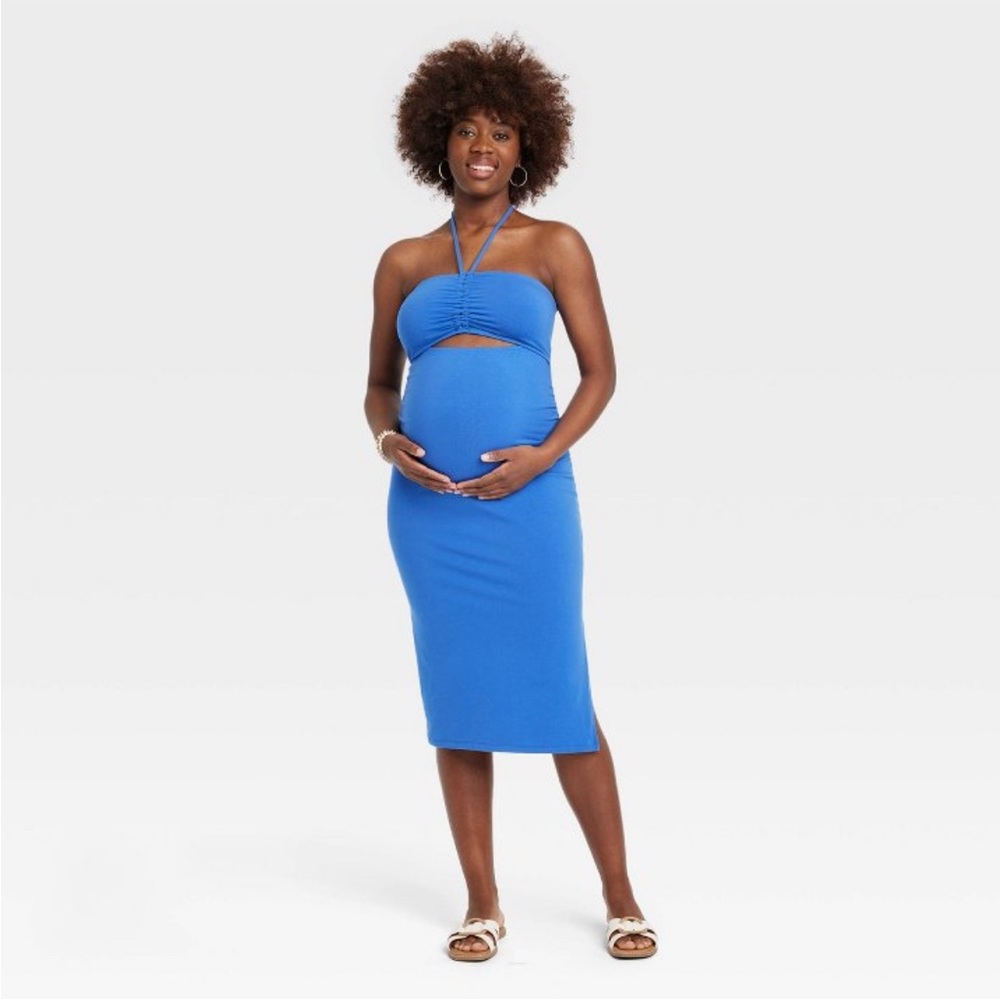 Cutout maternity bodycon dress